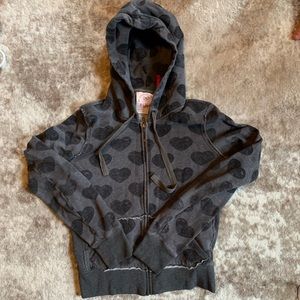 Throwback Victoria’s Secret pink black and gray heart hoodie.